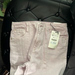 NWT Zara Lilac Slit Flare Jeans
